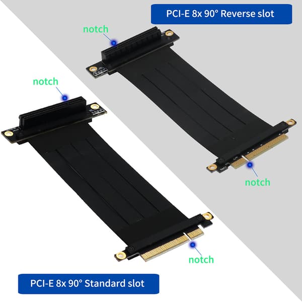Adapterkort PCI E til PCIe X8 Forlænger Fleksibelt PC-kabel til Grafikkort