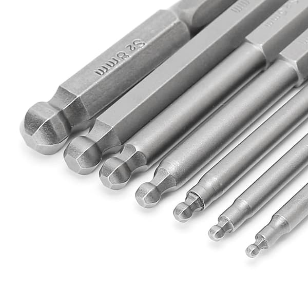 7 stk. 65 mm Magnetisk Kuleende Sekskant for Hode Sekskrutrekker Bits Drillverktøy 2