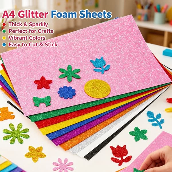 10 ark glitterpapper för konstprojekt och heminredning