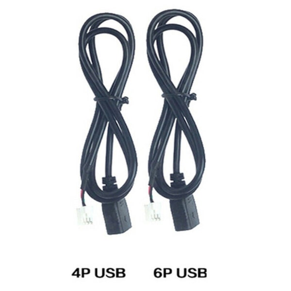 Bilelektronik 4Pin+6Pin-kontakt USB port Panelförlängningskabel Adapteruttag