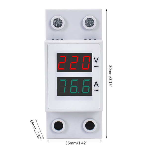 Din Rail AC Monitor Spänningsströmmätare med för Smart Chip AC Voltmeter Ammet
