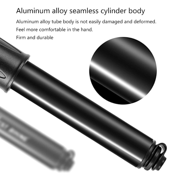 Mini-pyöräpumppu, sopii Presta- ja Schrader-venttiileille, 100 PSI, sisältää kiinnityssarjat, kevyt