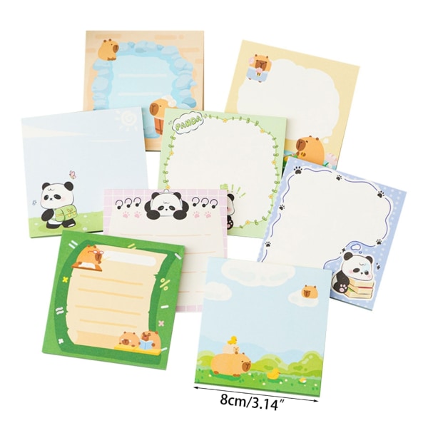 5 stk Cartoon Panda Sticky Note Anamal Memos Sticky Pad Skolerekvisita for jente null - A