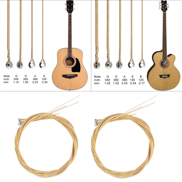Oppgraderte gitarstrenger sår elektriske gitarstrenger lys varm tone 2 typer 4 Strings
