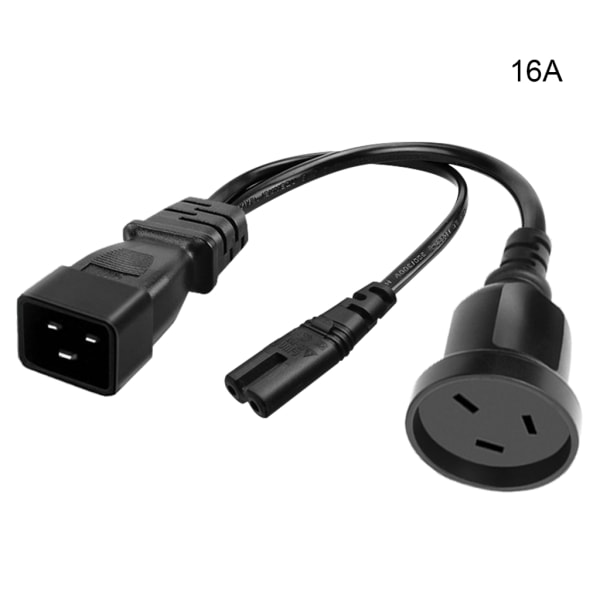 IEC 320 C20 - C7 + AU Power C20 Uros - C7 + AU Y -jakajan sovittimen power tietokonetulostimelle