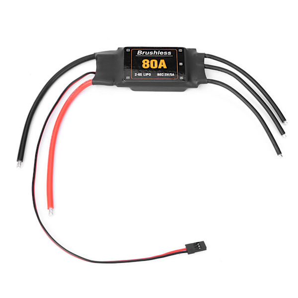 RC ESC, 80A 2-6S borstlös elektronisk hastighetskontroll med UBEC, batterilågspänning för skydd för drone