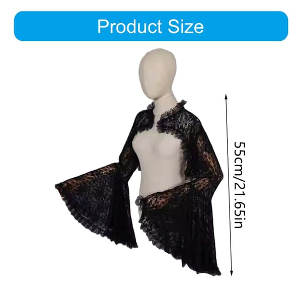 Stil Broderad Spets Croppad Gotisk Kväll