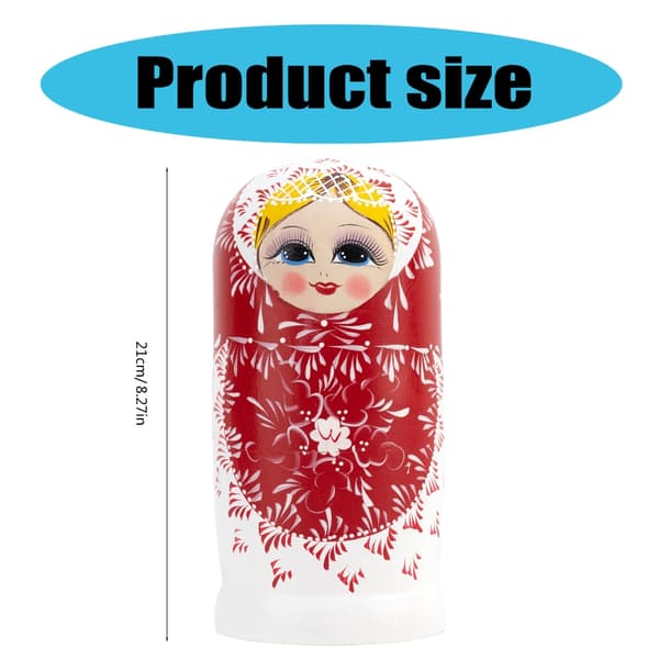 Babushka Set Ryska Nesting Dolls 10 lager Matryoshka Stacking Toy Heminredning