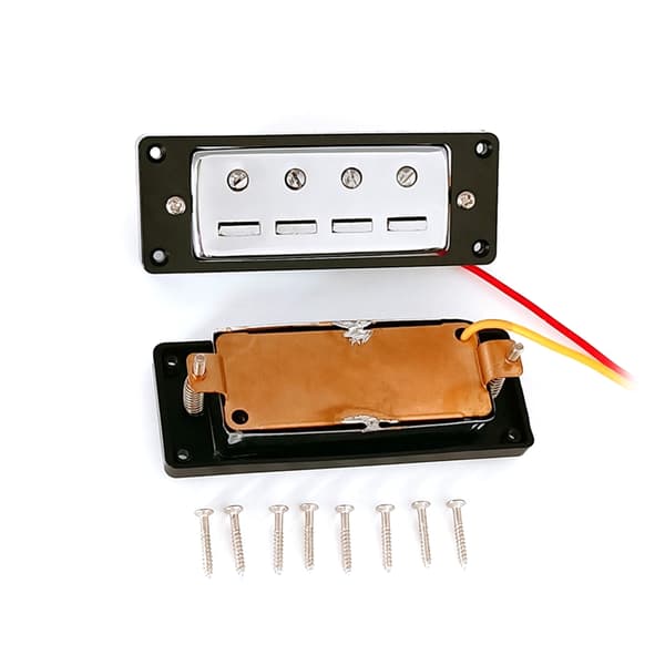 Mini 4-strengs bas pickup sort ramme bas pickupper hals midterste bro pickupper
