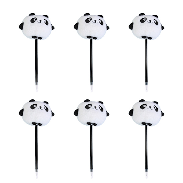 6 stk Panda kulepenn Plysj Panda Skrivepenn Julestrømpefyll for Kid Gutt Jente Julefest Favor null - A