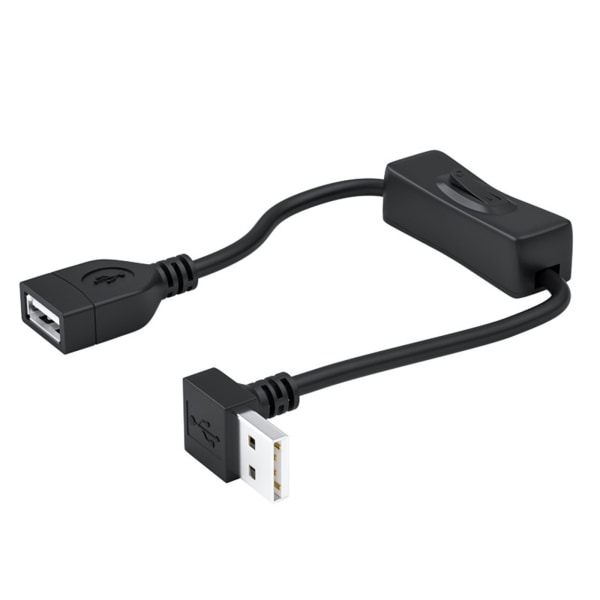 USB 2.0-förlängningskabel uppåtvinkel 90 grader hane till hona med strömbrytare PÅ/AV Kabelförlängningsvipp för USB -lampa USB -fläkt