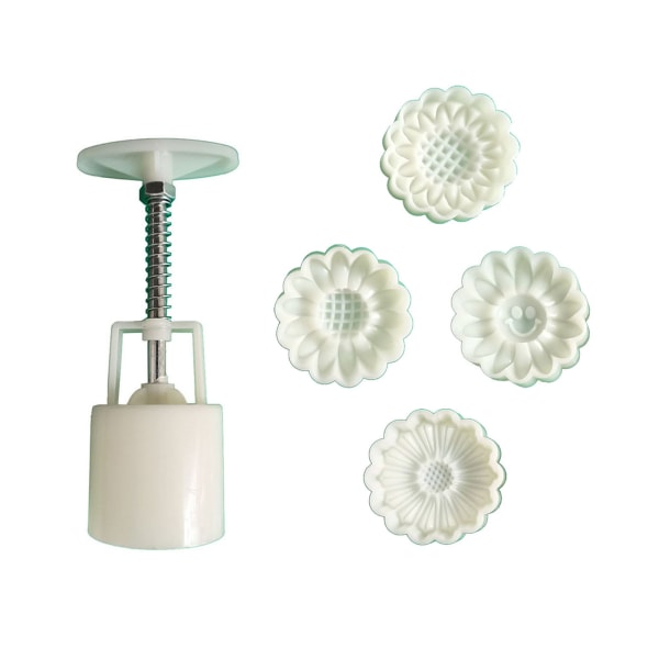 100g plastmaterial Mooncake Molds Solrosform Mooncake Stämplar Bakverktyg