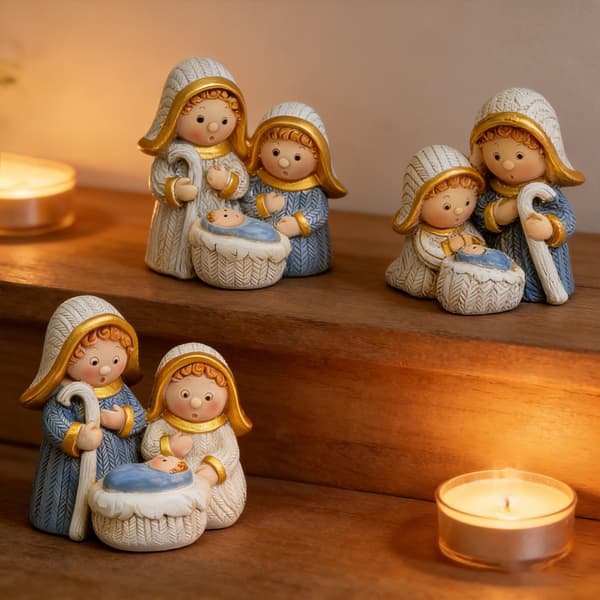 Julekrybbefigurer, bordpynt, religiøs julepynt