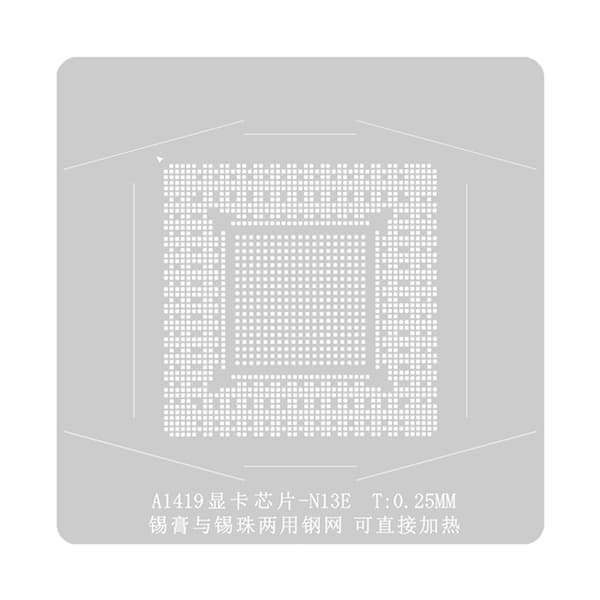 AMD GPU A1419 A13E SRLG4 BGA Reballing -sapluunasarja, grafiikkapiirisiru GPU-tahna