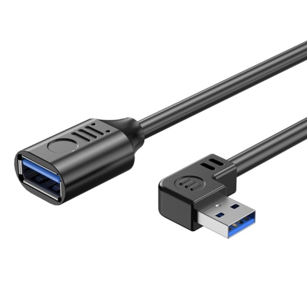 USB-forlengelseskabel 3.0 mann til kvinne datasynkronisering USB-forlengerledning 90 grader 5 Gbps høyhastighets ladekabel for mus
