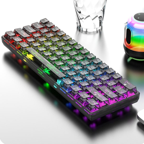 Mekaniskt tangentbord med 61 tangenter med RGB-bakgrundsbelyst Mini-mekaniskt speltangentbord White