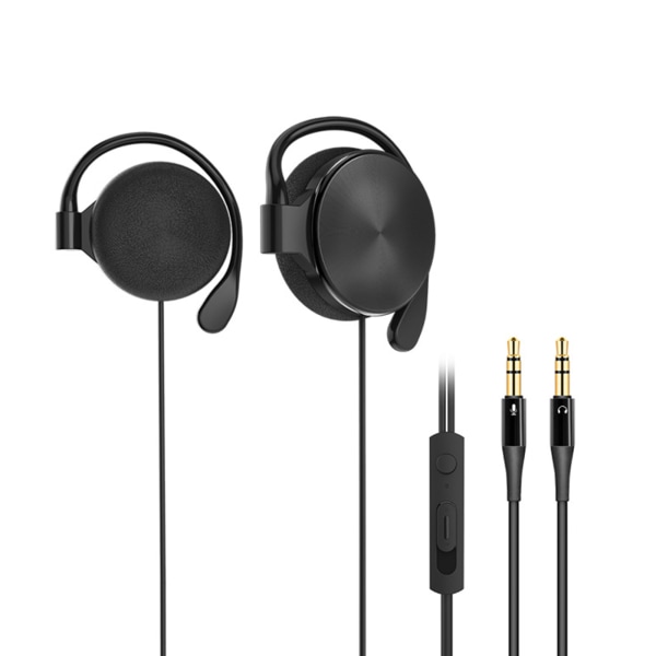 Over the Ear-sporthörlurar med mikrofonhörlurar 3,5 mm-uttag Perfekt för sportlöpargym för mobiltelefondator A