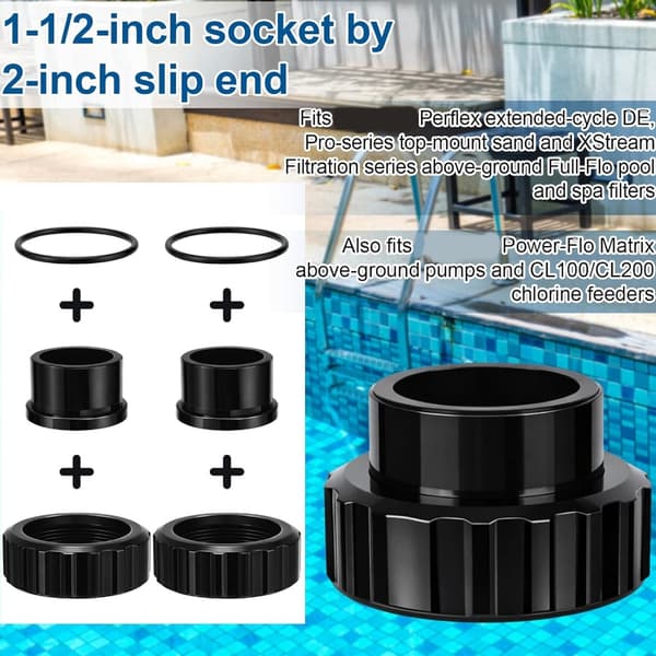 Poolpumpanslutningsadapter Pool 1,5 tum kraftig plastpumpadapter