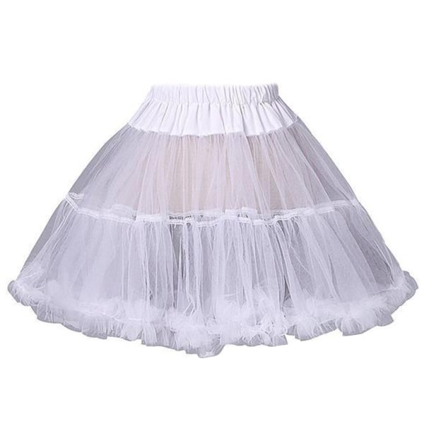 Kvinnor, flickor, volang, kort underkjol Solid vit färg Fluffy Bubble Tutu-kjol P