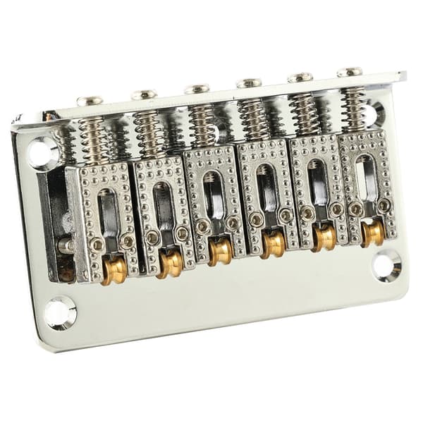 6 Strenge Guitar Roller Sadel Hardtail Bridge Top Load Tailpiece Udskiftningskit Silver