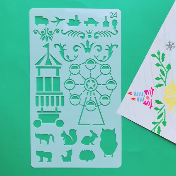 30-delt Scrapbooking Stencilsæt - Tegneskabeloner til Journalisering, Notesbøger og Kortfremstilling.