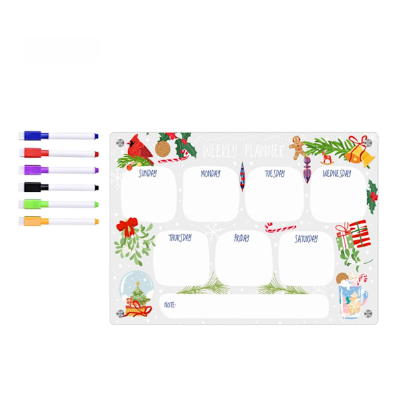 Magnetisk kalender för kylskåp Veckoplanerare Magnetisk kalender Whiteboard Att göra-lista Tavla för inköpslista för matvaror för kylskåp