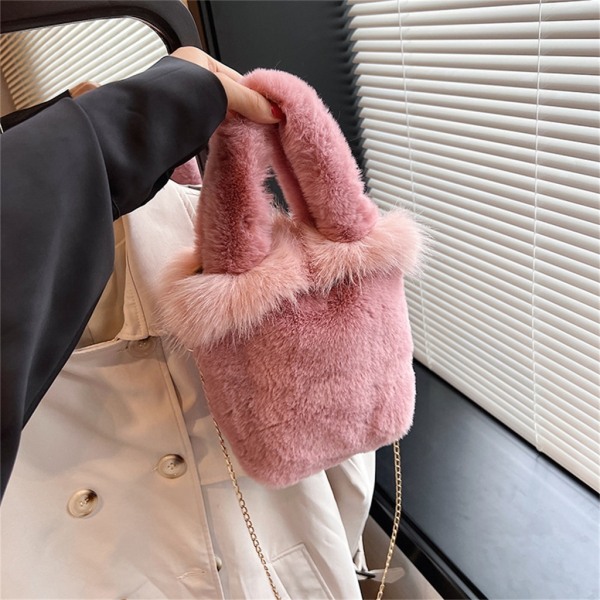 Mångsidig Crossbody-väska Trendig väska Vinter axelväska Kedjeväska White