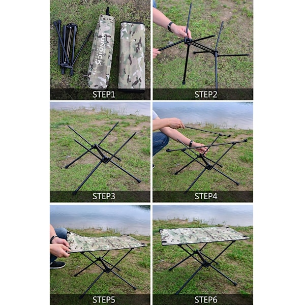 Utendørs ultralett campingbord, lite sammenleggbart bord for piknik BBQ Army Green