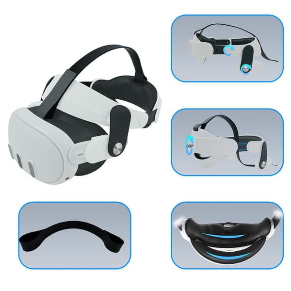 Komfortabelt VR-spillhodebånd Hodestropper for 3 Headset Hodebånd Stropper