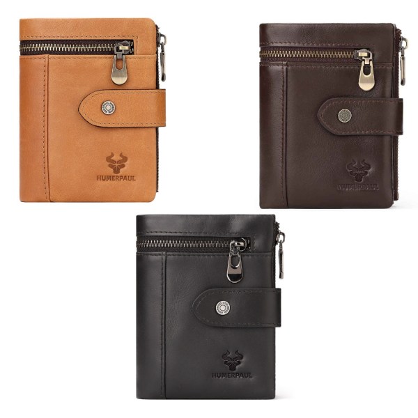 RFID Blocking Wallet Bifold Card Holder til Møntpung Kort Organizer Black