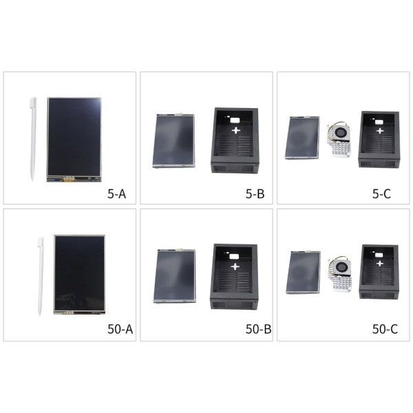 3,5" TFT LCD-skärm för RPi 5 5B Board Touches Display Valfritt case null - B 5 frames