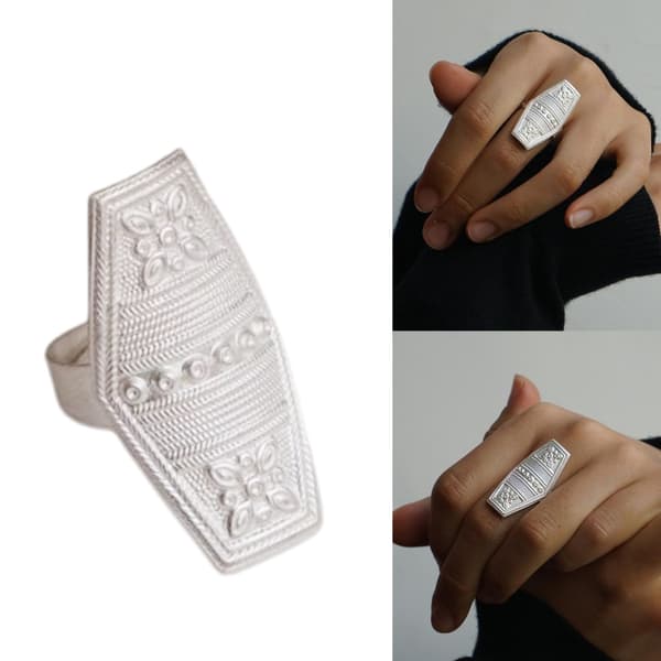 Kunstinspireret ring, legeringskonstruktion, unisex mode ring