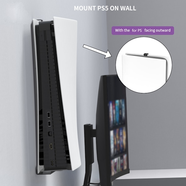 Väggmonteringsfäste för Switch Väggfäste för Spelkonsol PC-tillbehör