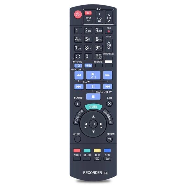 DVD-fjärrkontroll N2QAYB001077 för DMRHWT260GN DMRPWT560 DMR-PWT560GN & andra modeller Ingen programmering krävs