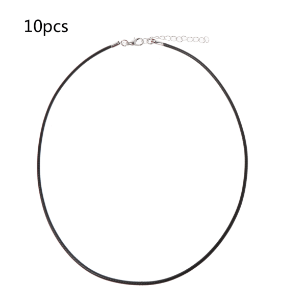 10 stycken/ set Smycken Svart sidensladd rep Halsband Kedja Läderhalsband Sladdkedja 2 mm 2in förlängningskedja för tjejer