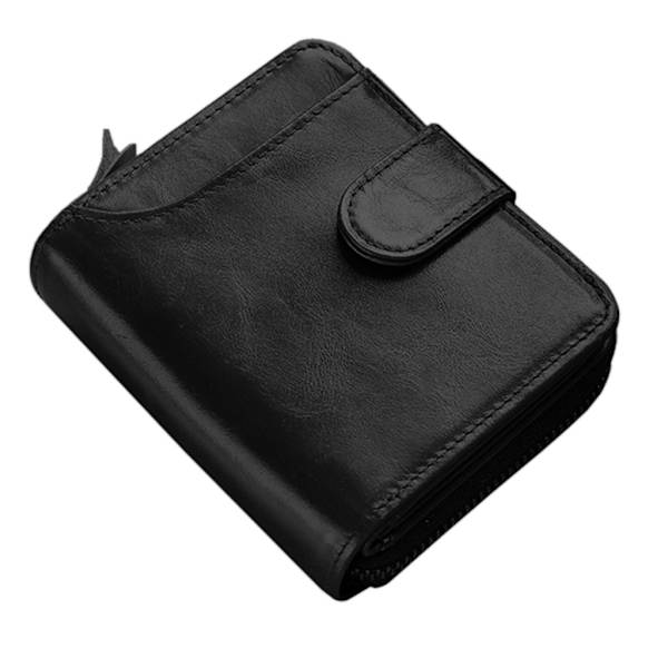 Män ID Kreditkortshållare Läder Business Ficka för case Multi-Function Organizer Plånbok Black
