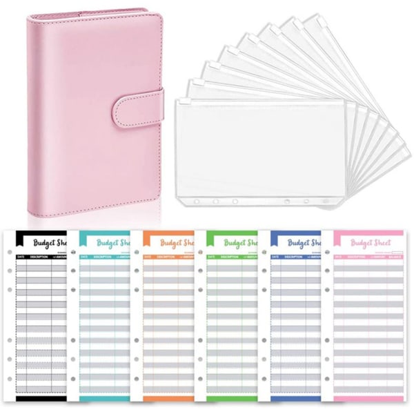 Budgetpärm för att spara pengar Pärmar för dagliga dagböcker Schemapåminnelse Bokföring Inspelningar Kompositionsskrivning Pink