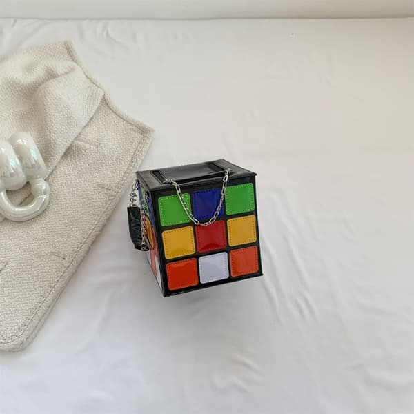 Cube Shape Clutch Purse Cube Shape telefonpung pung med kæde