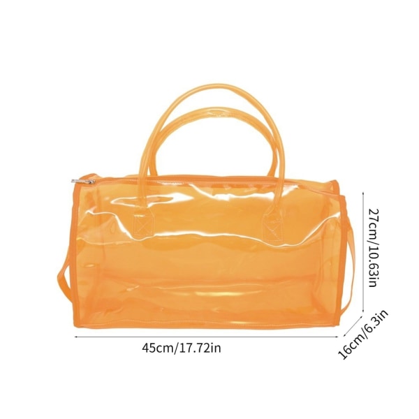 Candy värillinen kirkas laukku Suuri kapasiteetti casual olkalaukut Crossbody käsilaukku Orange