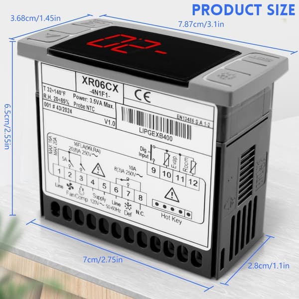 Dobbelt Sensor Digital Termostat Temperaturregulering Til Kommercielle Kølere