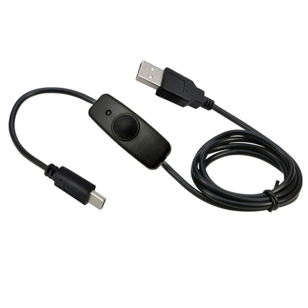 USB kabel med Switch Type-C USB2.0-adaptersladd 5V2A Typ C till USB A-laddarsladd för RaspberryPi 4B-hubbar Black