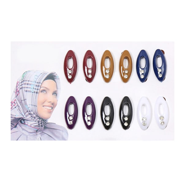 12 stk/parti plastik sikkerhedsbrochenåle til kvinder muslimske hijabnål islamisk tørklædenål Spændeforsyninger Tørklædedekoration