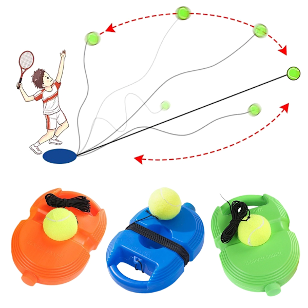 Tennis-harjoittelupallotin, jossa on naru, Solos-tennisharjoittelu, itsekäyttöinen Green