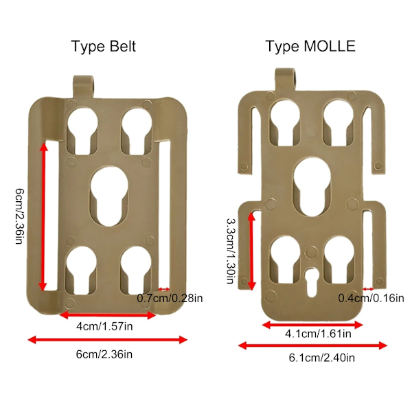 Molles Adapter Plattform Mag Pouch Ryggsäck Jakt Väst Anslutning Fäste Green Molle Style