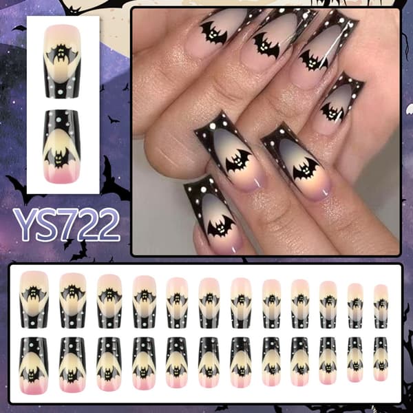 Halloween Press On Gradient Design Lett ABS Vennlig