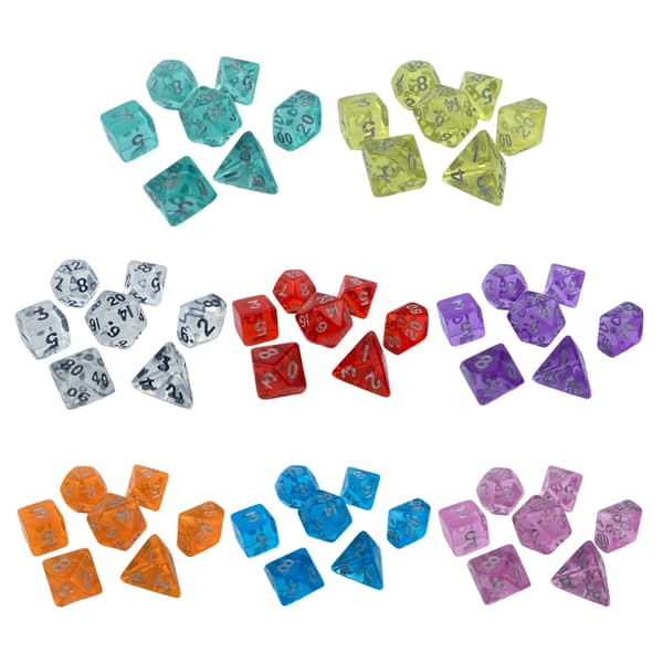 Bærbart Mini Polyhedral Terning Sæt Gennemsigtig Multi-Sidet Akryl Terning Dekoration 3