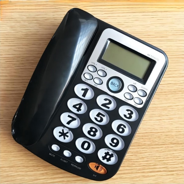 KX~2040CID Stationär sladdtelefon Stora knappar Hem Fast telefon Fast telefon Black