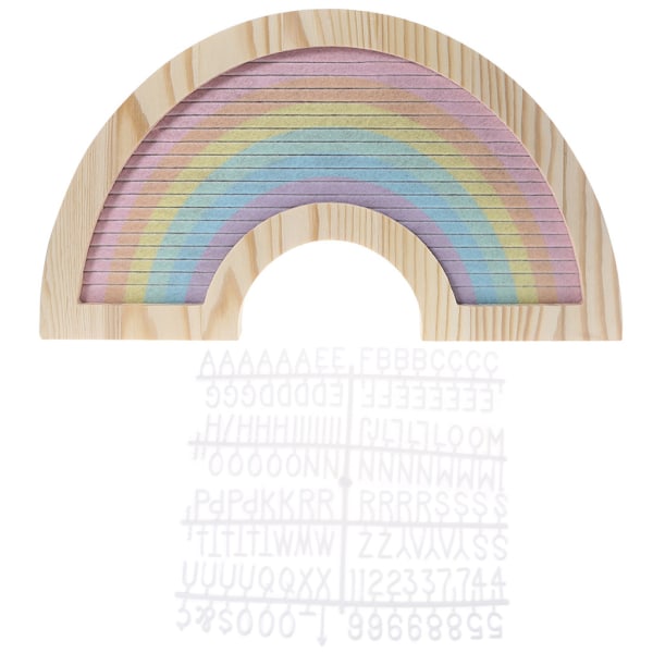 Rainbow Letter Board Rustik träram Filt anslagstavlor med bokstäver siffror Set för bondgårds väggdekoration