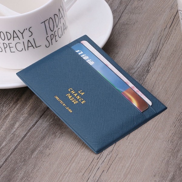Portabel Kvinnor Män Kort Hållare Slim Bank Kredit ID-kort för Case Bag Plånbok Blue
