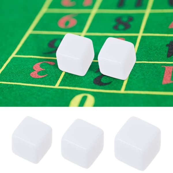 10 stk. Akryl Terninger 6 Sidet Hvid Blank Kubus Undervisning Rekvisitter Spil Tilbehør 20mm